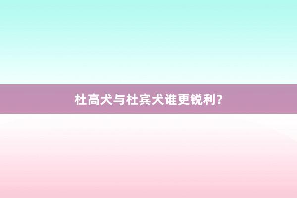 杜高犬与杜宾犬谁更锐利?