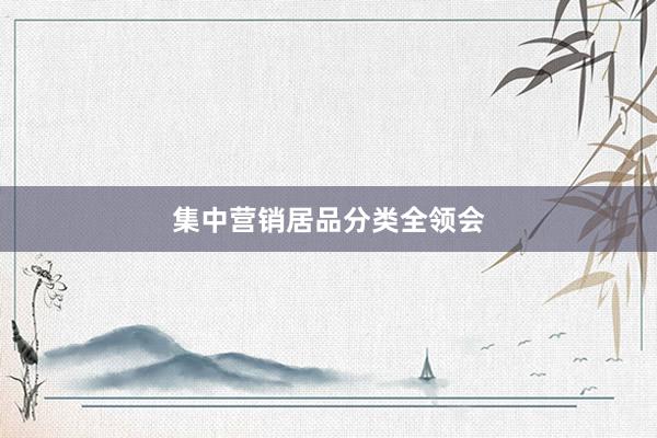 集中营销居品分类全领会